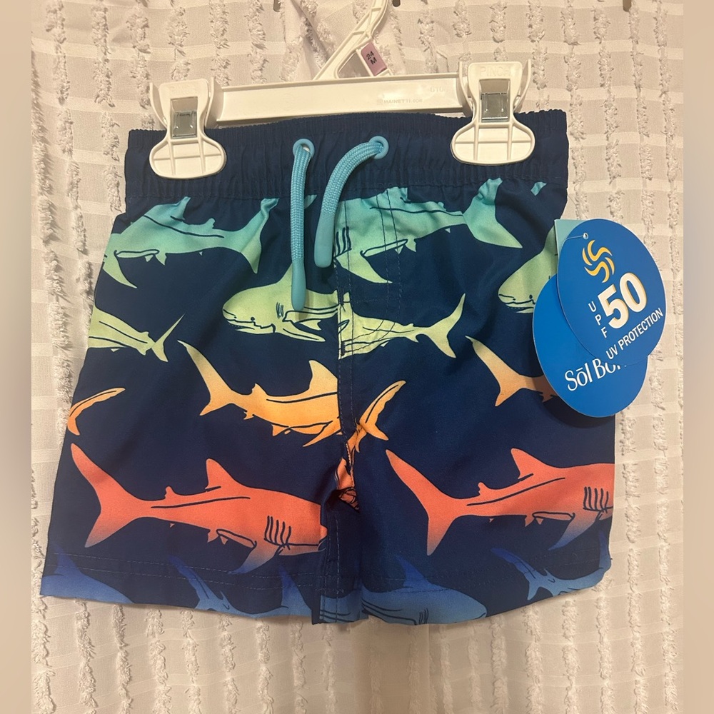 Solborne Kids 24M Shark Print‎ Swim Shorts
